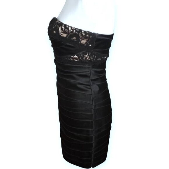 BEBE BLACK & NUDE STRAPLESS MINI DRESS SZ.S EUC - Picture 4 of 10